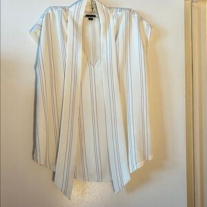 Ann Taylor White and Black Striped Blouse